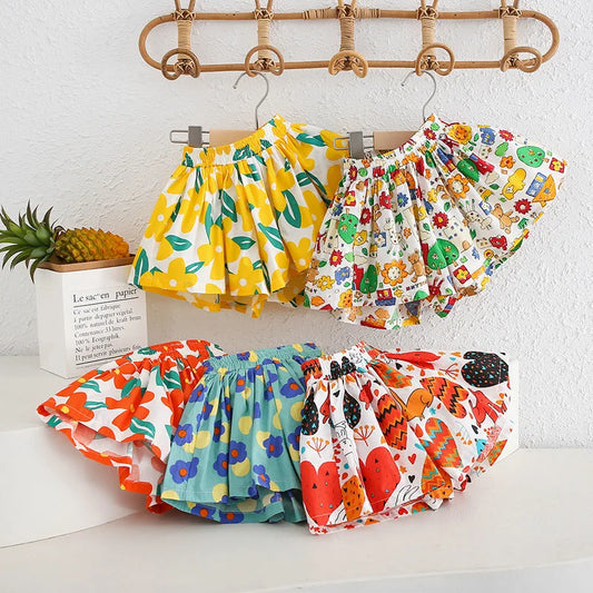 Kids Girls Skirt Shorts Summer Cotton Breathable Kids Skirt Pants Casual Baby Bloomers Children Short Pants Baby Stuff - ZOOMNSTORE