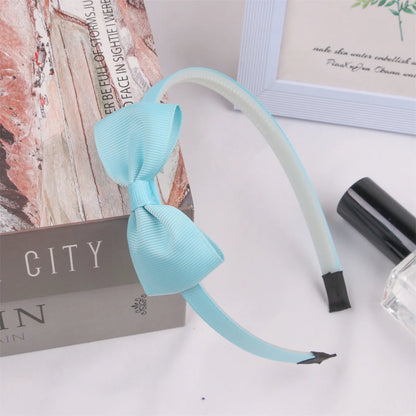 1Pcs Kids Grosgrain Ribbon Hair Bows Headbands Girls Plastic Hairbands 3inch Bows Headband Children Fashion Hair Aceessories - ZOOMNSTORE