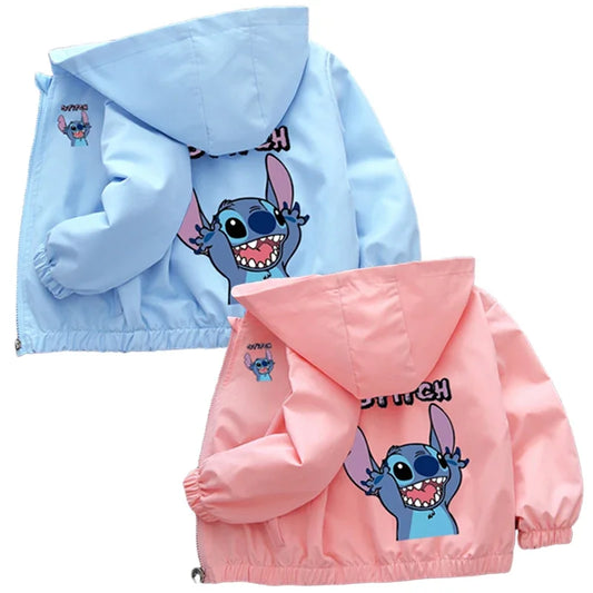 Lilo and Stitch Kids Hooded Jacket - Cartoon Zipper Coat for Boys and Girls - ZOOMNSTORE