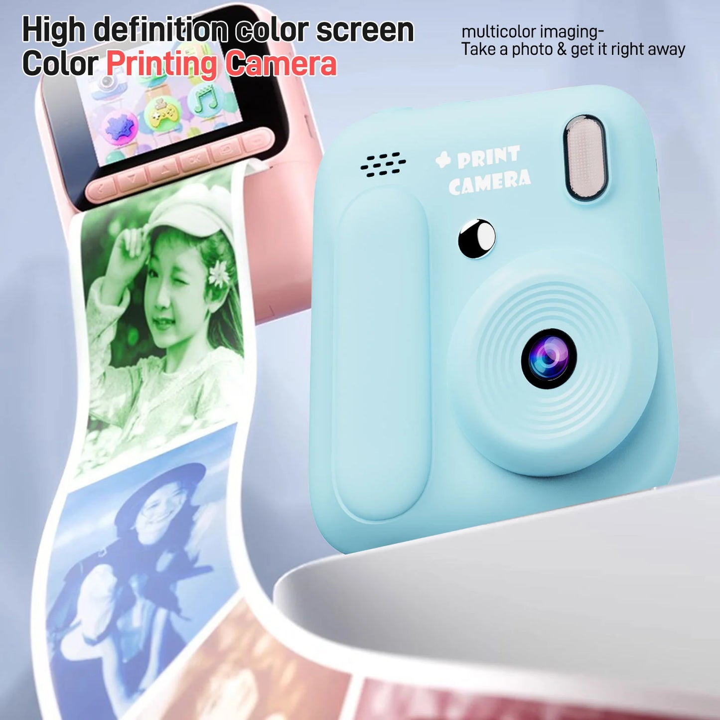 Kids Instant Camera - 32GB Digital Color Printing Camera With 1080P Video & Thermal Print - ZOOMNSTORE