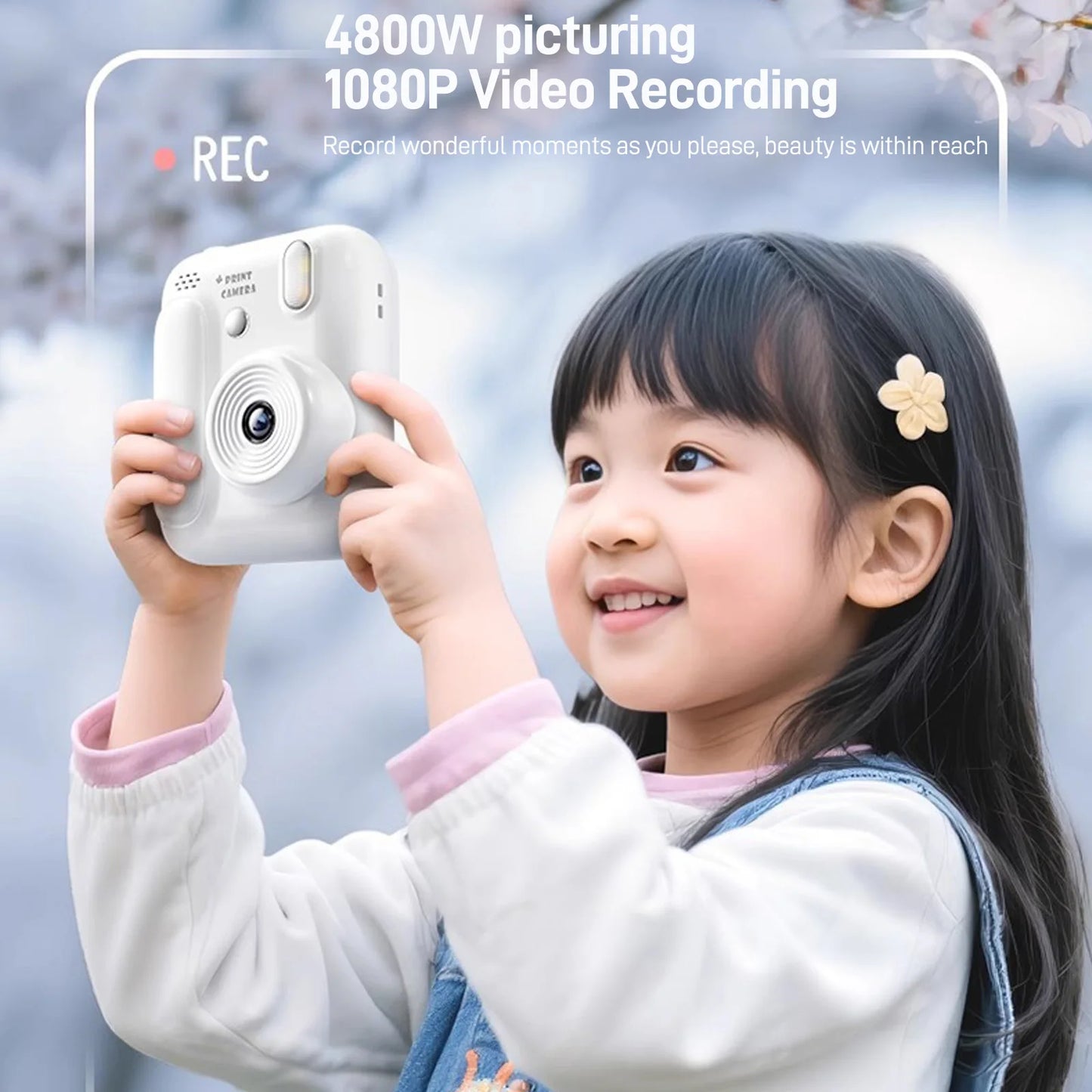 Kids Instant Camera - 32GB Digital Color Printing Camera With 1080P Video & Thermal Print - ZOOMNSTORE