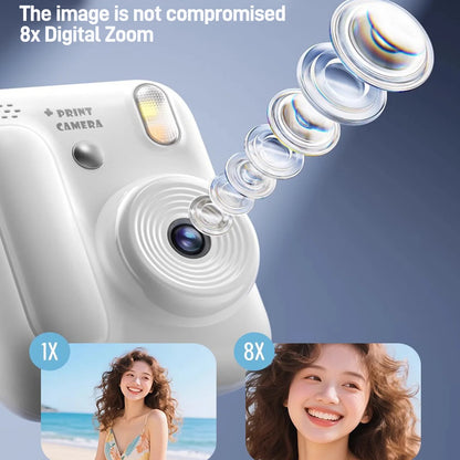 Kids Instant Camera - Color Printing 1080P 32GB Photo  Video Music Gift - ZOOMNSTORE