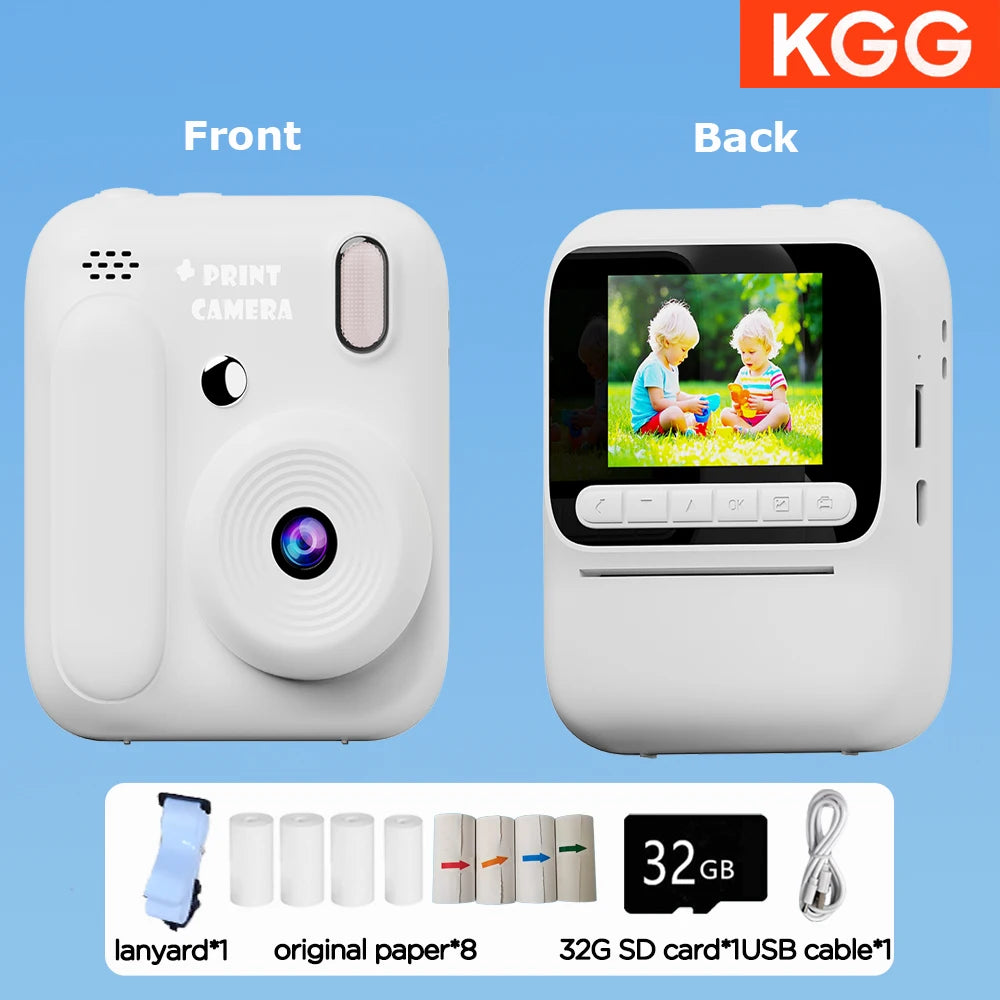 Kids Instant Camera - Color Printing 1080P 32GB Photo  Video Music Gift - ZOOMNSTORE