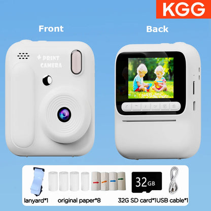 Kids Instant Camera - Color Printing 1080P 32GB Photo  Video Music Gift - ZOOMNSTORE