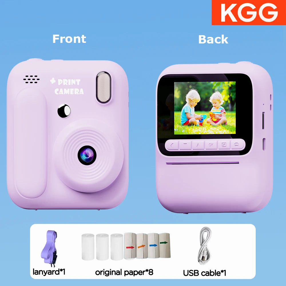 Kids Instant Camera - Color Printing 1080P 32GB Photo  Video Music Gift - ZOOMNSTORE