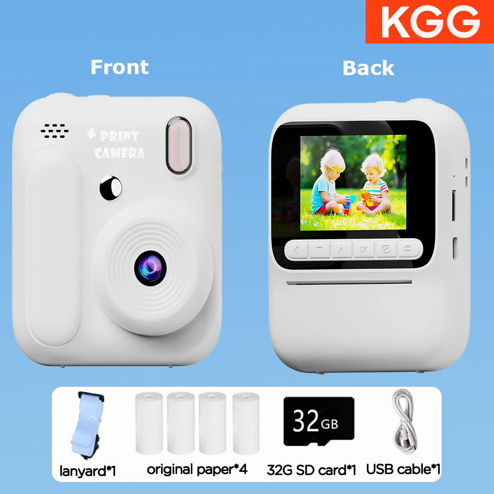 Kids Instant Camera - Color Printing 1080P 32GB Photo  Video Music Gift - ZOOMNSTORE