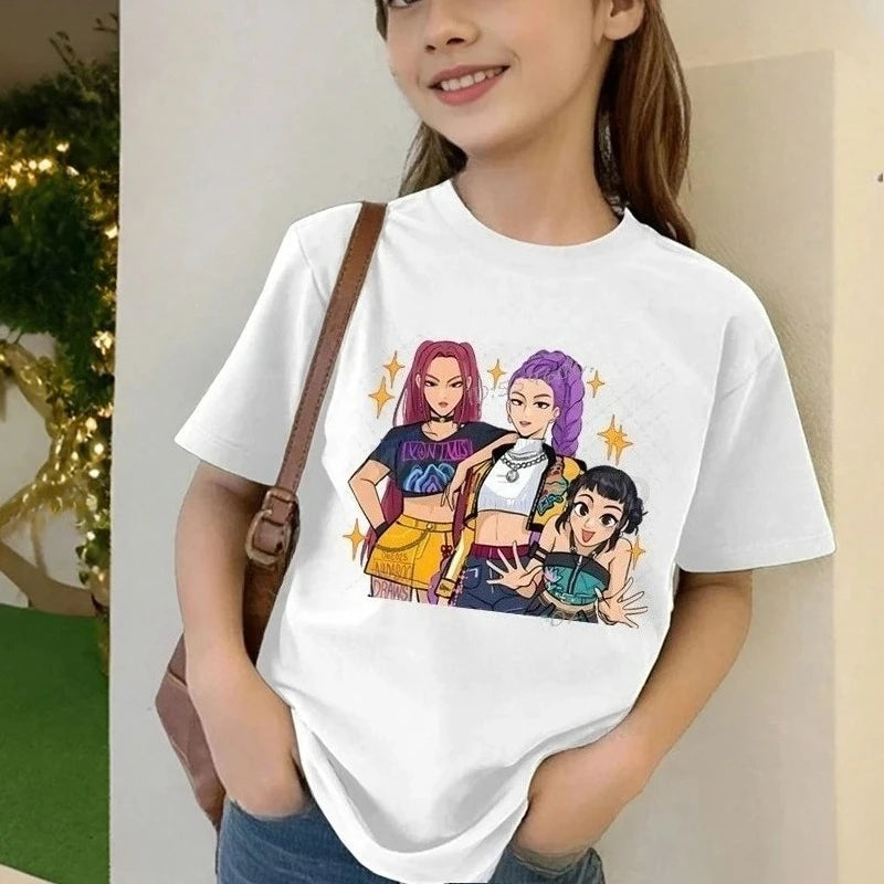 KPop Demon Hunters Kids T-Shirt - Casual Cartoon Tee for Boys and Girls - ZOOMNSTORE
