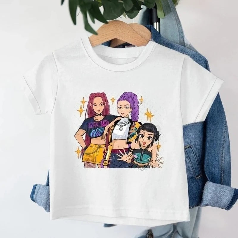 KPop Demon Hunters Kids T-Shirt - Casual Cartoon Tee for Boys and Girls - ZOOMNSTORE