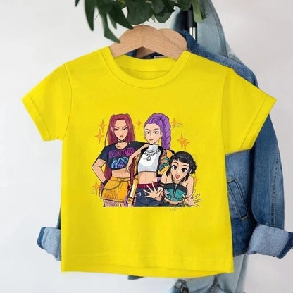 KPop Demon Hunters Kids T-Shirt - Casual Cartoon Tee for Boys and Girls - ZOOMNSTORE