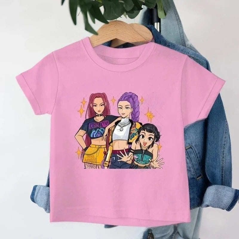 KPop Demon Hunters Kids T-Shirt - Casual Cartoon Tee for Boys and Girls - ZOOMNSTORE