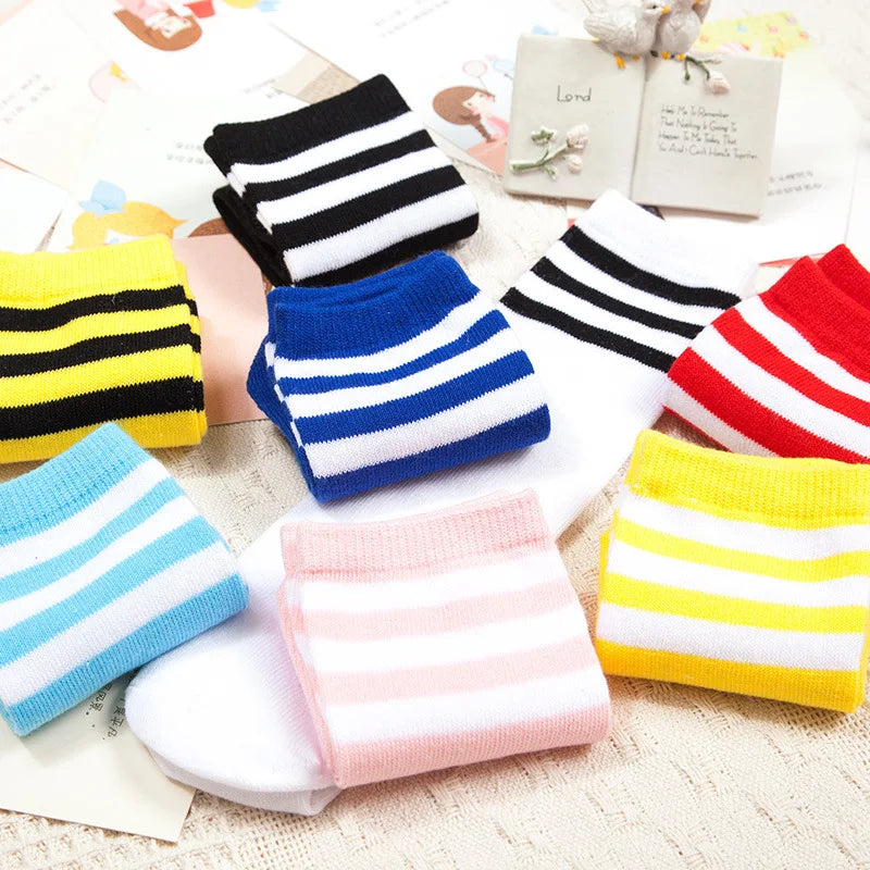 Kids Knee High Socks For Girls Boys Football Stripes Cotton Sports Old School White Socks Skate Children Baby Long Tube Leg Warm - ZOOMNSTORE