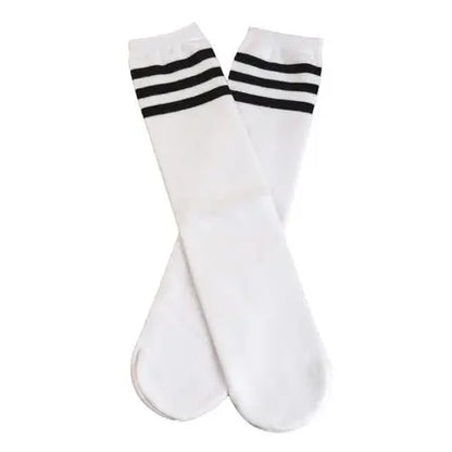 Kids Knee High Socks For Girls Boys Football Stripes Cotton Sports Old School White Socks Skate Children Baby Long Tube Leg Warm - ZOOMNSTORE