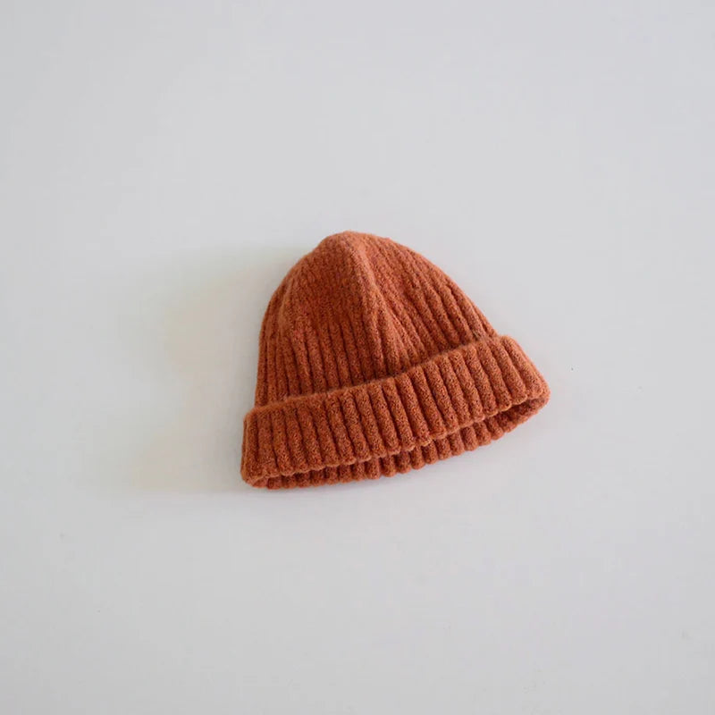 Winter Warm Kids Knitted Woolen Hat 2-6year Boy Girl Children Crochet Bonnet Korean Baby Solid Color Beanie Toddler Pullover Cap - ZOOMNSTORE