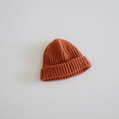 Winter Warm Kids Knitted Woolen Hat 2-6year Boy Girl Children Crochet Bonnet Korean Baby Solid Color Beanie Toddler Pullover Cap - ZOOMNSTORE