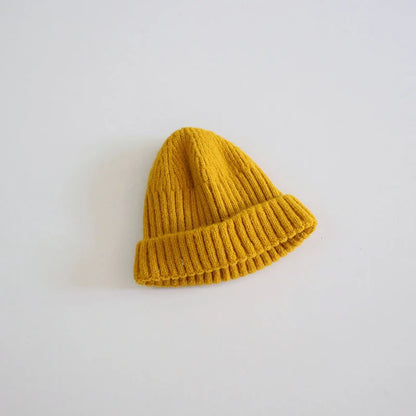 Winter Warm Kids Knitted Woolen Hat 2-6year Boy Girl Children Crochet Bonnet Korean Baby Solid Color Beanie Toddler Pullover Cap - ZOOMNSTORE
