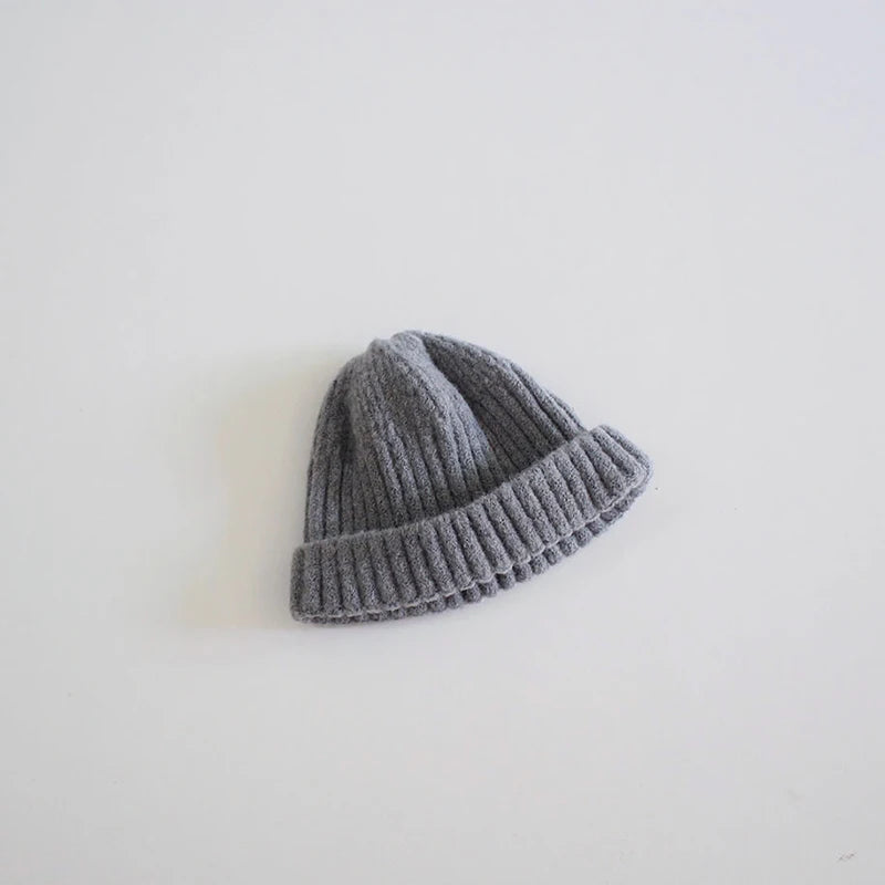 Winter Warm Kids Knitted Woolen Hat 2-6year Boy Girl Children Crochet Bonnet Korean Baby Solid Color Beanie Toddler Pullover Cap - ZOOMNSTORE