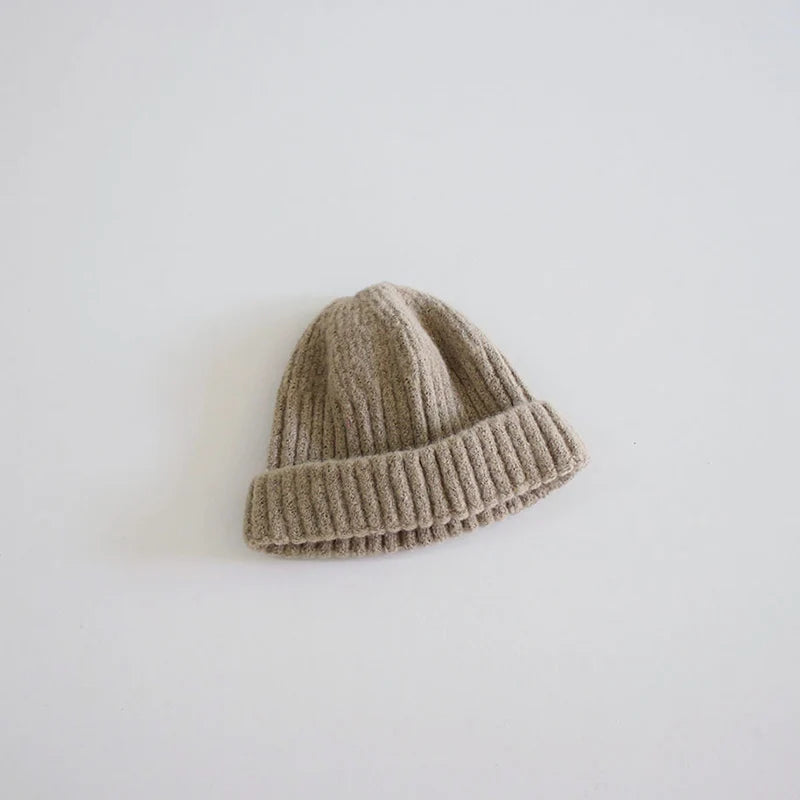Winter Warm Kids Knitted Woolen Hat 2-6year Boy Girl Children Crochet Bonnet Korean Baby Solid Color Beanie Toddler Pullover Cap - ZOOMNSTORE