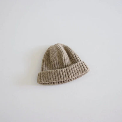 Winter Warm Kids Knitted Woolen Hat 2-6year Boy Girl Children Crochet Bonnet Korean Baby Solid Color Beanie Toddler Pullover Cap - ZOOMNSTORE