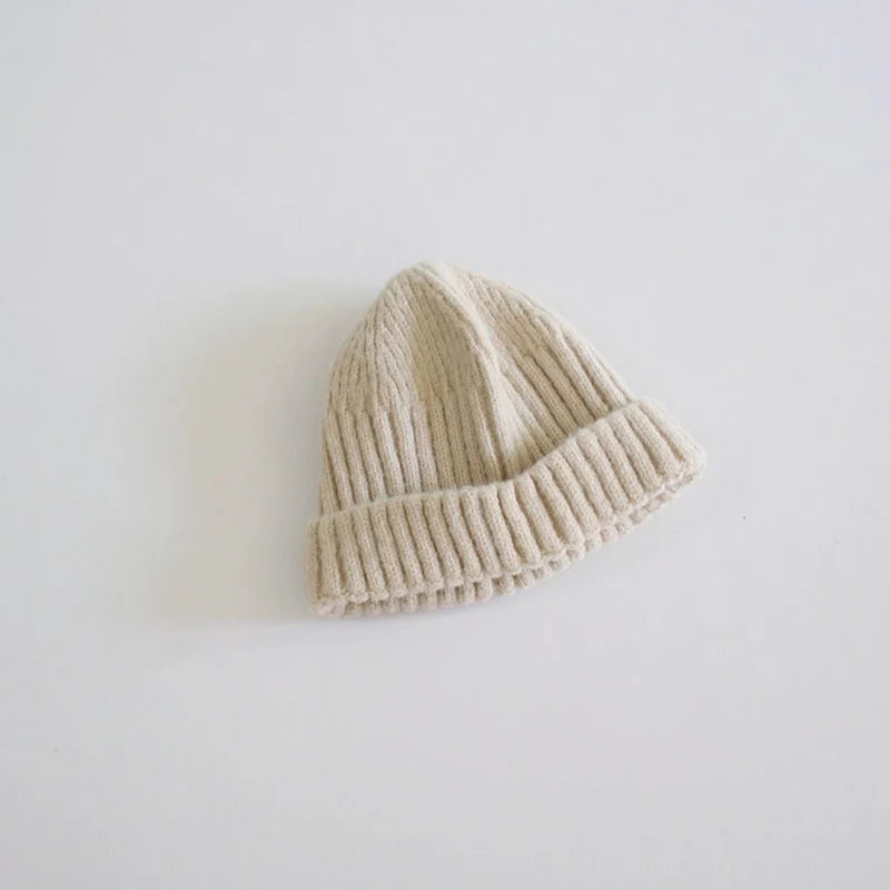 Winter Warm Kids Knitted Woolen Hat 2-6year Boy Girl Children Crochet Bonnet Korean Baby Solid Color Beanie Toddler Pullover Cap - ZOOMNSTORE
