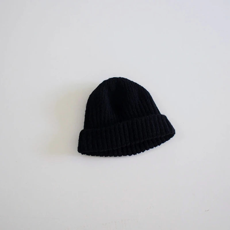 Winter Warm Kids Knitted Woolen Hat 2-6year Boy Girl Children Crochet Bonnet Korean Baby Solid Color Beanie Toddler Pullover Cap - ZOOMNSTORE