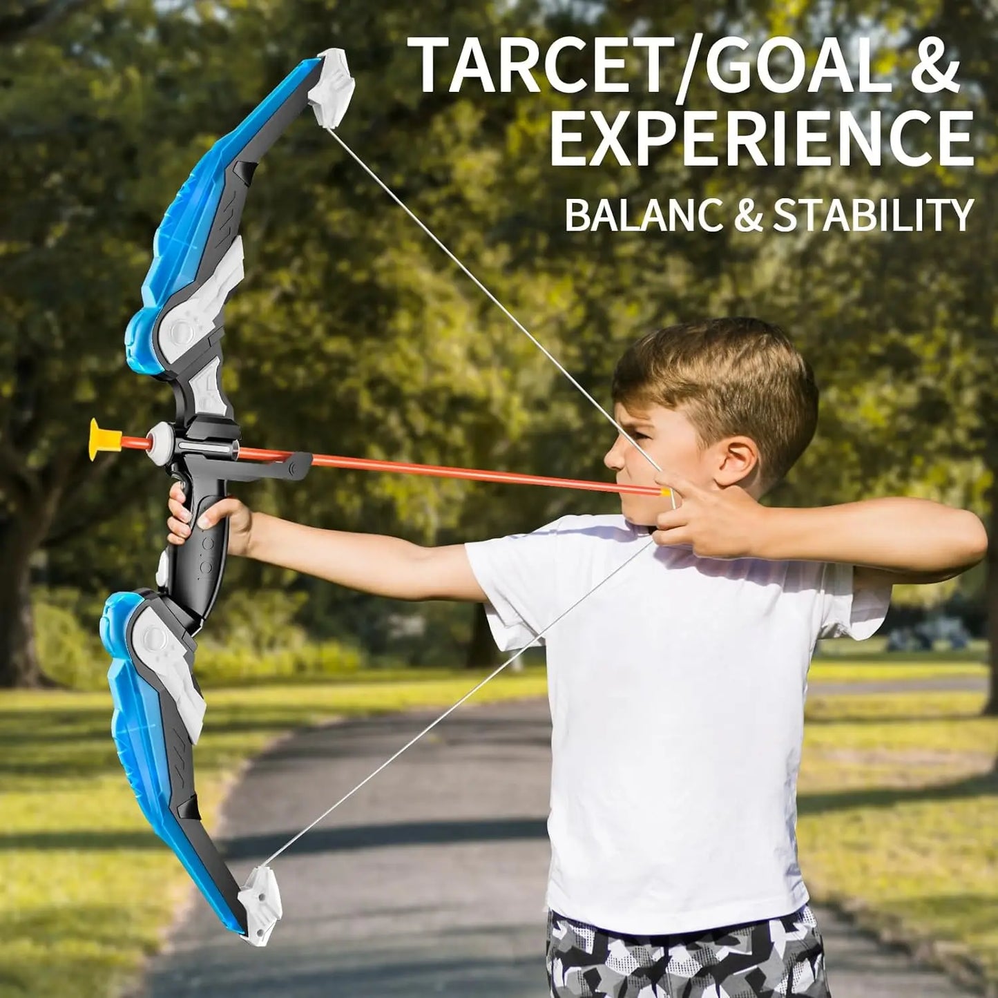 Kids LED Bow and Arrow Set - Archery Toys with Suction Cup Arrows Target  Quiver for Ages 4-12 - ZOOMNSTORE