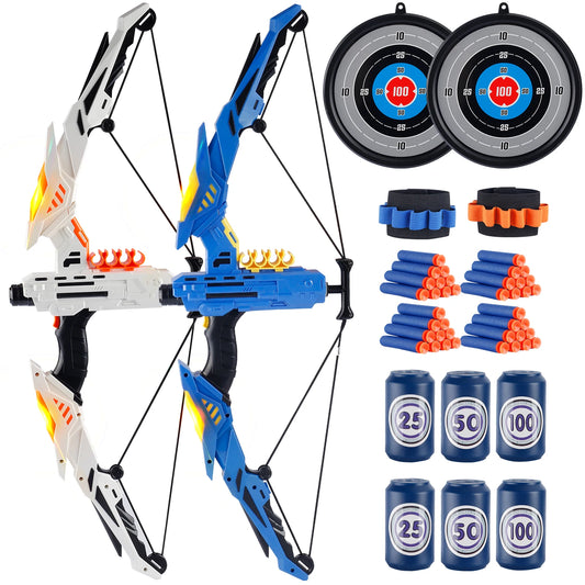 Kids LED Soft Dart Archery Set - IndoorOutdoor Sports Gift for Boys  Girls - ZOOMNSTORE