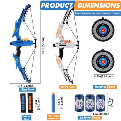 Kids LED Soft Dart Archery Set - IndoorOutdoor Sports Gift for Boys  Girls - ZOOMNSTORE