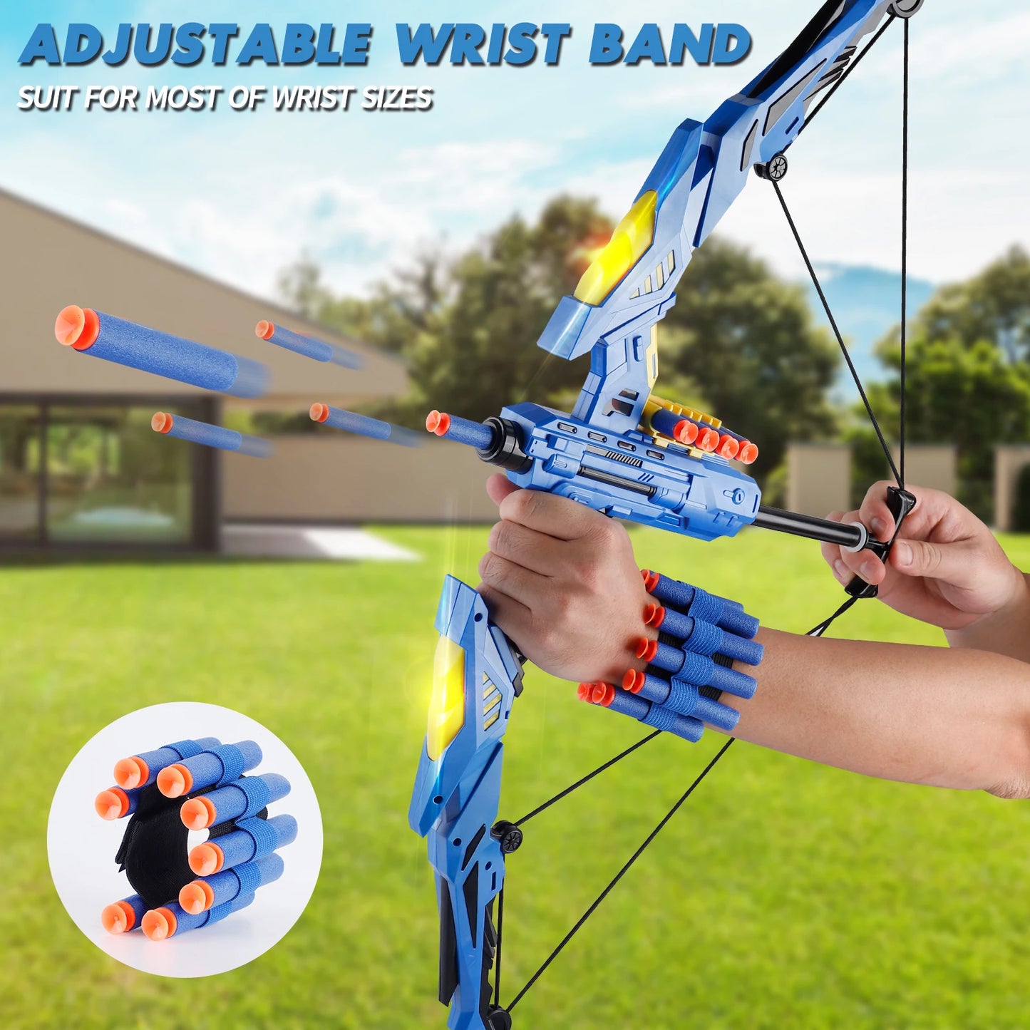 Kids LED Soft Dart Archery Set - IndoorOutdoor Sports Gift for Boys  Girls - ZOOMNSTORE