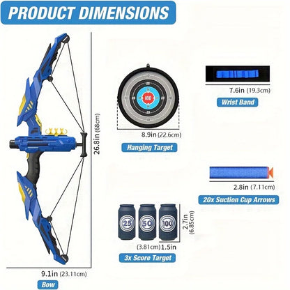 Kids LED Soft Dart Archery Set - IndoorOutdoor Sports Gift for Boys  Girls - ZOOMNSTORE