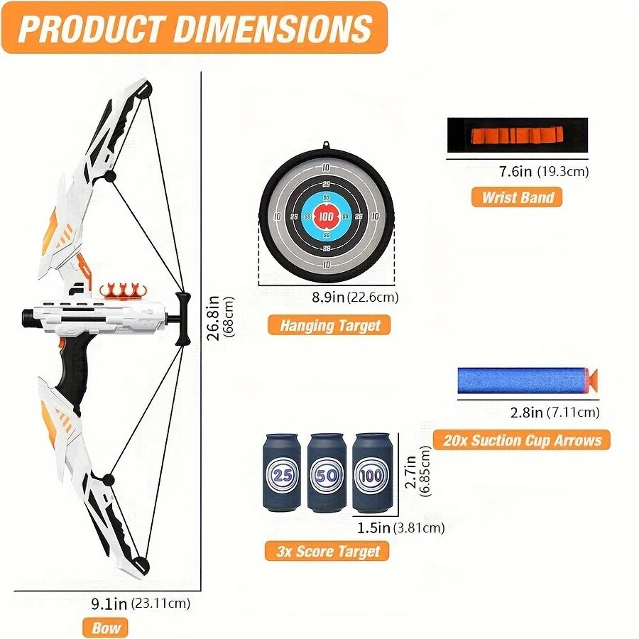 Kids LED Soft Dart Archery Set - IndoorOutdoor Sports Gift for Boys  Girls - ZOOMNSTORE