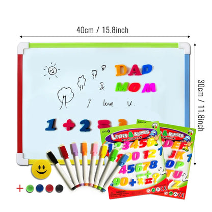 Kids Magnetic Whiteboard – Dry Erase Memo Board With Magnets & PVC Frame - ZOOMNSTORE