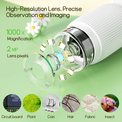 Kids Microscope 1000x - 200MP LED Photo Video Educational Science Toy - ZOOMNSTORE