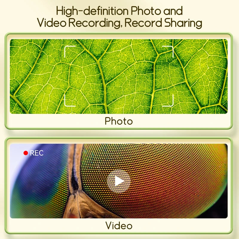 Kids Microscope 1000x - 200MP LED Photo Video Educational Science Toy - ZOOMNSTORE