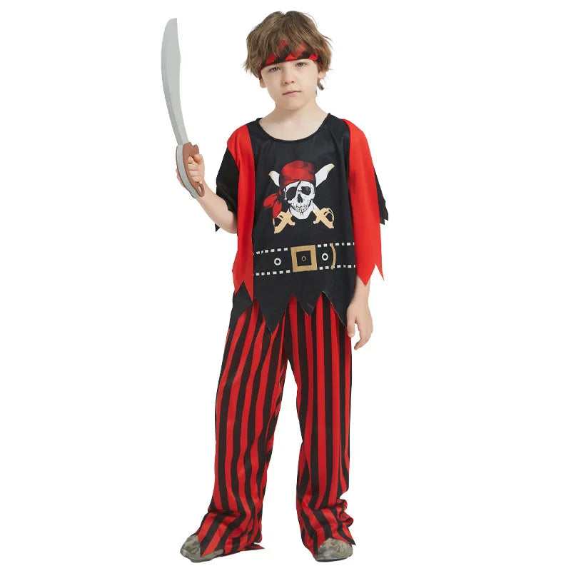 Kids Pirate Costume Captain Jack Pirate Toy Halloween Dress Up Set Kid Adventure Robbery Costume Toy Accessories Gift - ZOOMNSTORE