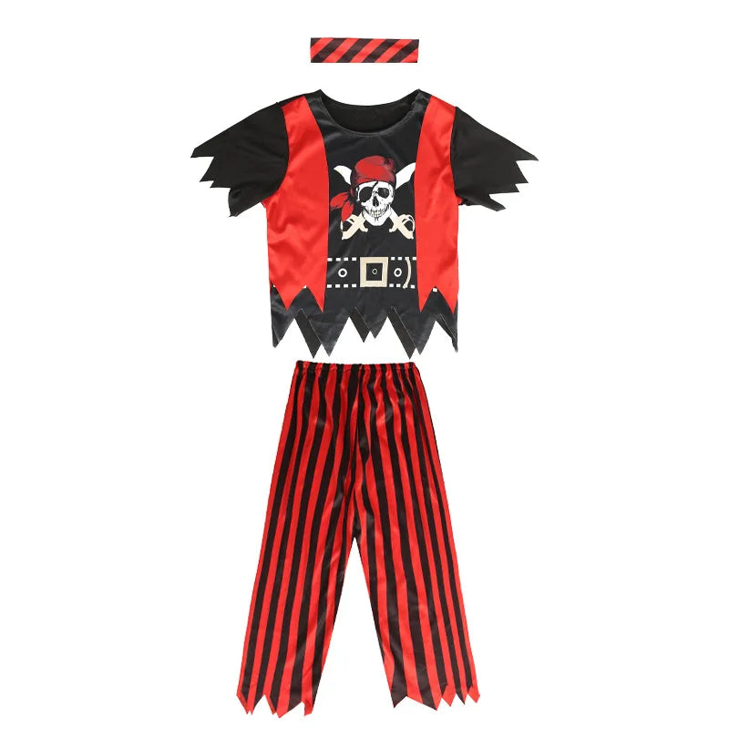 Kids Pirate Costume Captain Jack Pirate Toy Halloween Dress Up Set Kid Adventure Robbery Costume Toy Accessories Gift - ZOOMNSTORE