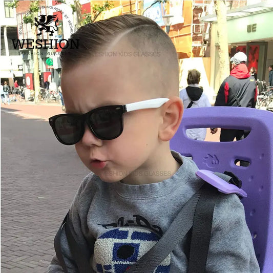 Kids Polarized Sunglasses - Classic Designer Eyeglasses with Flexible TR90 Frame - ZOOMNSTORE