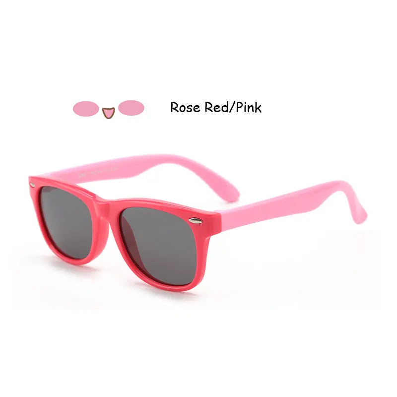 Kids Polarized Sunglasses - Classic Designer Eyeglasses with Flexible TR90 Frame - ZOOMNSTORE