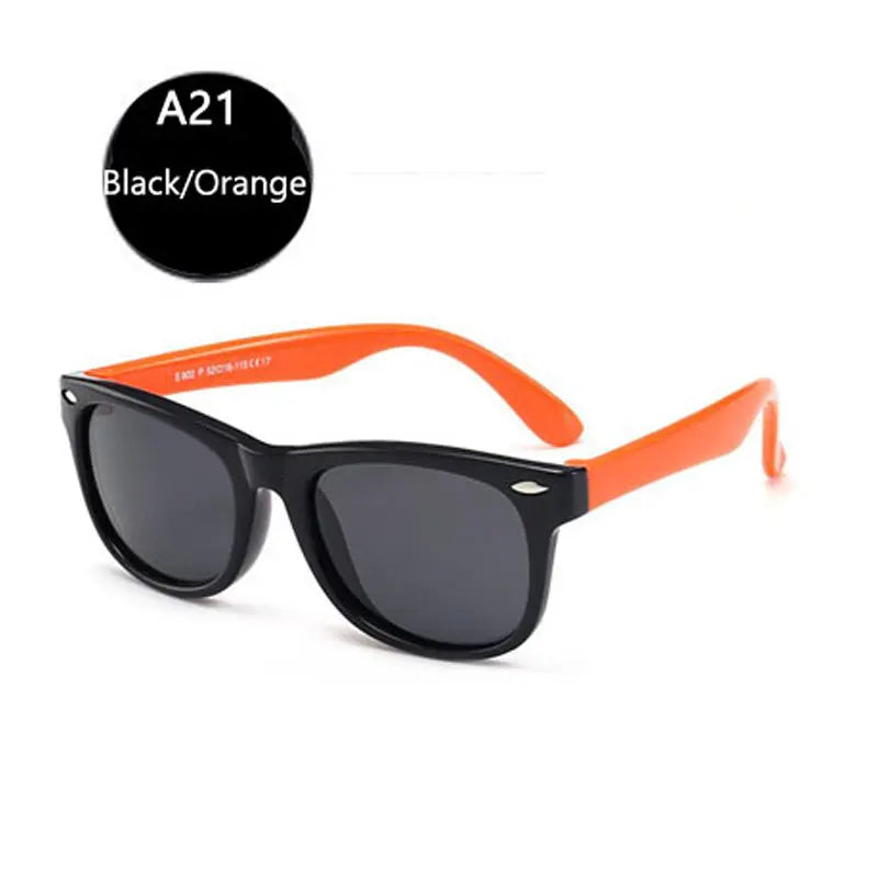 Kids Polarized Sunglasses - Classic Designer Eyeglasses with Flexible TR90 Frame - ZOOMNSTORE