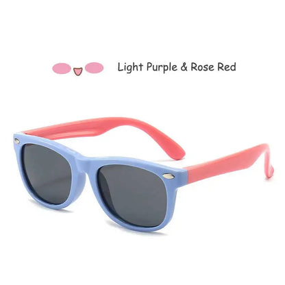 Kids Polarized Sunglasses - Classic Designer Eyeglasses with Flexible TR90 Frame - ZOOMNSTORE