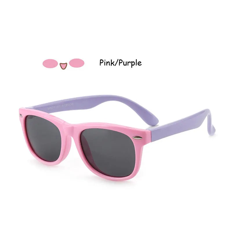 Kids Polarized Sunglasses - Classic Designer Eyeglasses with Flexible TR90 Frame - ZOOMNSTORE