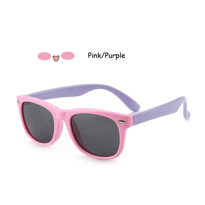 Kids Polarized Sunglasses - Classic Designer Eyeglasses with Flexible TR90 Frame - ZOOMNSTORE