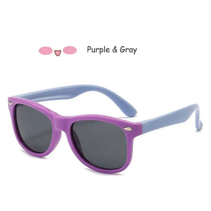 Kids Polarized Sunglasses - Classic Designer Eyeglasses with Flexible TR90 Frame - ZOOMNSTORE