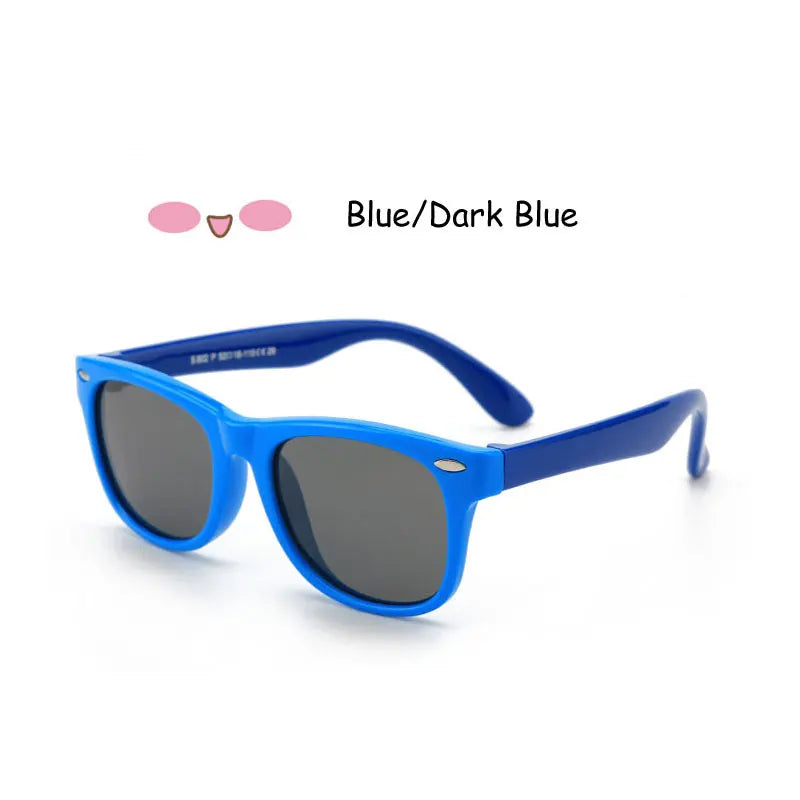 Kids Polarized Sunglasses - Classic Designer Eyeglasses with Flexible TR90 Frame - ZOOMNSTORE