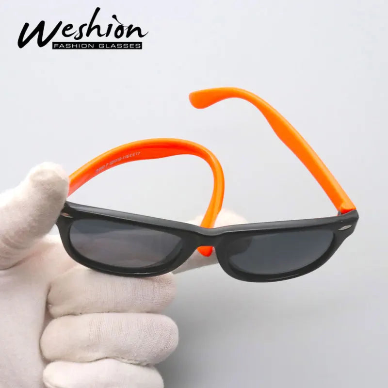 Kids Polarized Sunglasses - Classic Designer Eyeglasses with Flexible TR90 Frame - ZOOMNSTORE