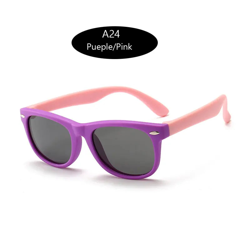 Kids Polarized Sunglasses - Classic Designer Eyeglasses with Flexible TR90 Frame - ZOOMNSTORE