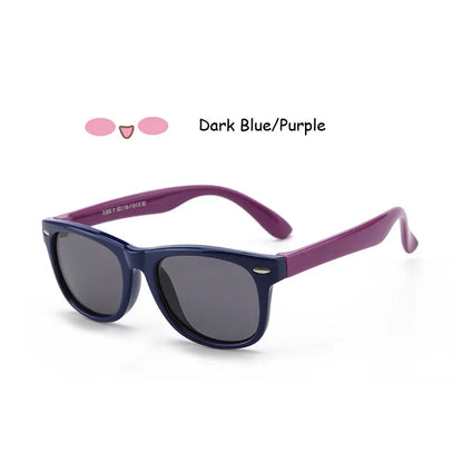 Kids Polarized Sunglasses - Classic Designer Eyeglasses with Flexible TR90 Frame - ZOOMNSTORE
