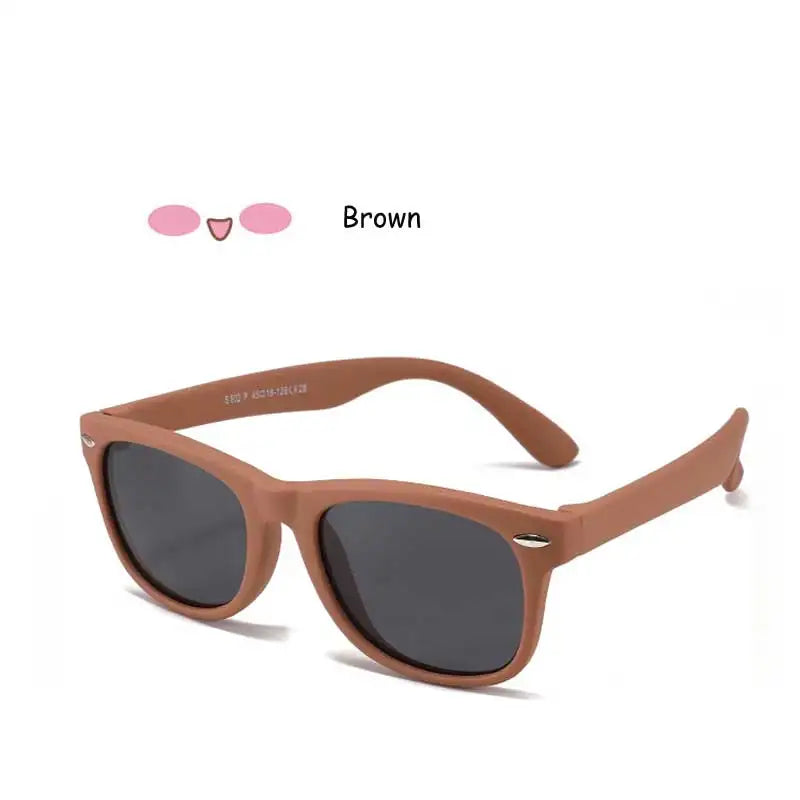 Kids Polarized Sunglasses - Classic Designer Eyeglasses with Flexible TR90 Frame - ZOOMNSTORE