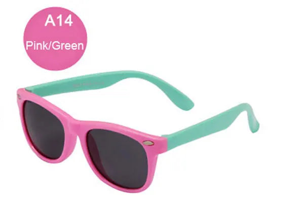 Kids Polarized Sunglasses - Classic Designer Eyeglasses with Flexible TR90 Frame - ZOOMNSTORE