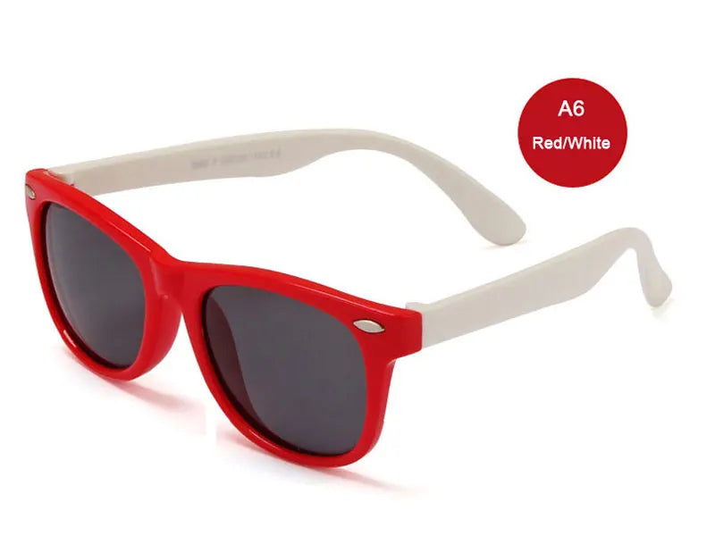 Kids Polarized Sunglasses - Classic Designer Eyeglasses with Flexible TR90 Frame - ZOOMNSTORE