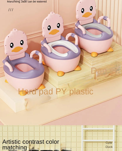 Kids Potty Training Seat - Ergonomic Baby Toilet Chair With Animal Pattern & Comfy Stool - ZOOMNSTORE